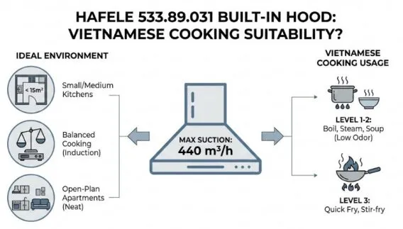 Máy hút mùi Hafele HH-S70A 533.89.031 19 Hiệu suất thực tế