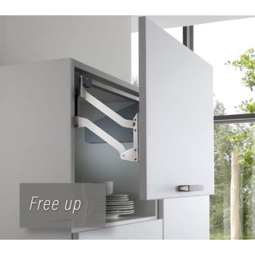 Ảnh bộ tay nâng FREE UP Hafele 493.05.792 nắp trắng