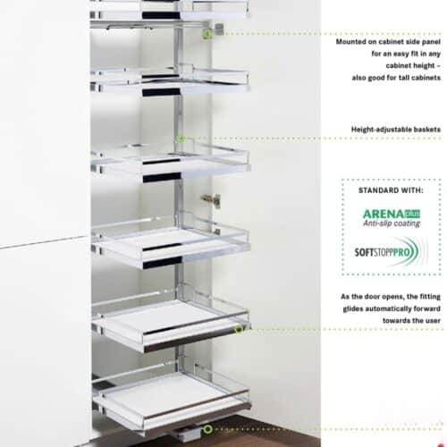 Ảnh kệ đựng thực phẩm 5 tầng Kesseböhmer Tandem Solo Hafele 549.77.796