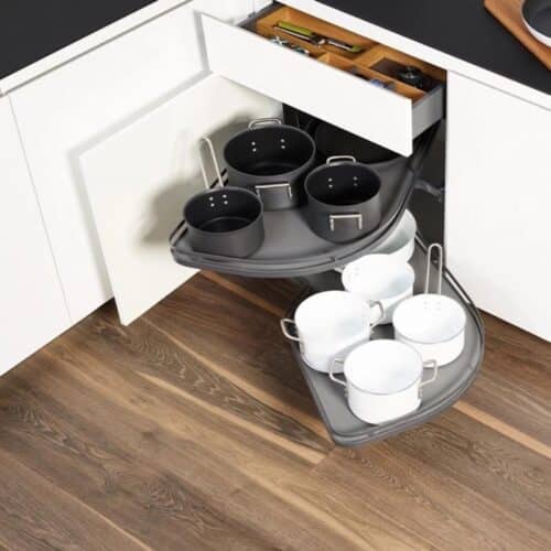 Bộ rổ góc LEMANS II Hafele 541.29.480, màu đen 3 Ảnh thực tế bộ rổ góc LEMANS II Hafele 541.29.480, màu đen