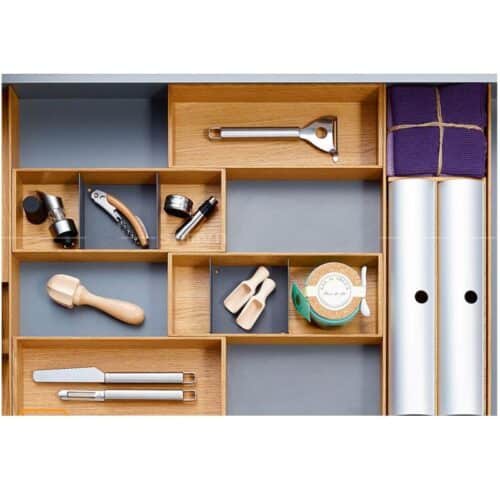 Ảnh thực tế phụ kiện chia ngăn FINELINE cho hộc tủ Hafele 556.05.414