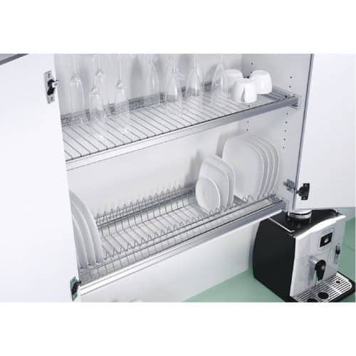 Ảnh thực tế giá úp bát đĩa Hafele 544.06.026 inox 304 cho tủ rộng 800mm