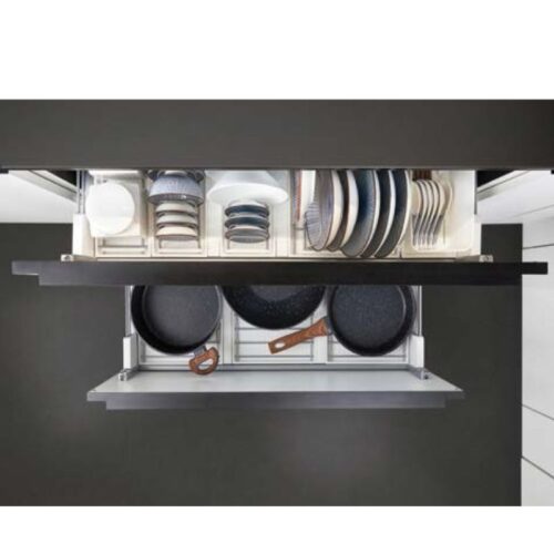 Ảnh thực tế rổ kéo để xong nồi cho ngăn kéo dưới Hafele 545.14.939, 900mm