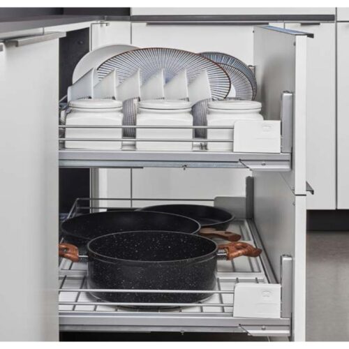 Ảnh thực tế rổ kéo để xong nồi cho ngăn kéo dưới Hafele 545.14.939, 900mm