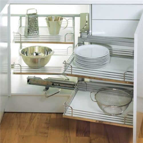 Ảnh thực tế bộ tủ góc gắn cánh trước, mở trái CLEARANCE Hafele 548.21.012