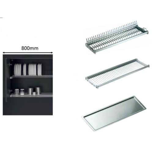 Ảnh thực tế phụ kiện tủ bếp khay hứng nước Hafele 544.01.088 inox 720X240mm