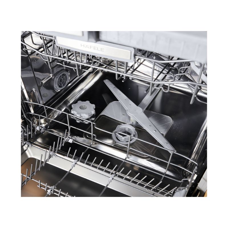 Bên trong máy rửa bát Hafele HDW-HI60C 533.23.120 Bên trong máy rửa bát Hafele HDW-HI60C 533.23.120