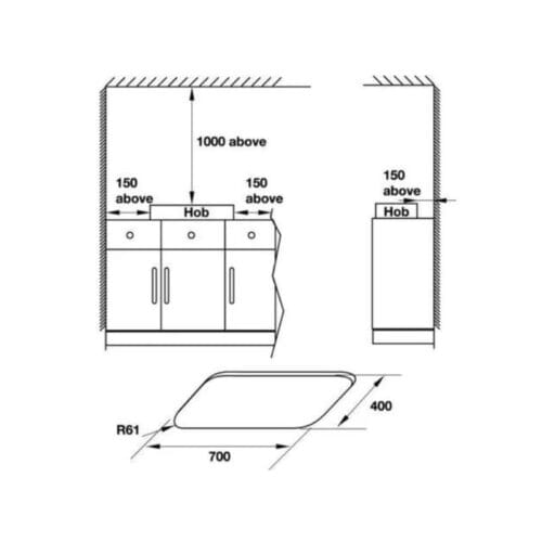 Kích thước Bếp gas 2 vùng nấu Hafele HC-G802C 495.06.053