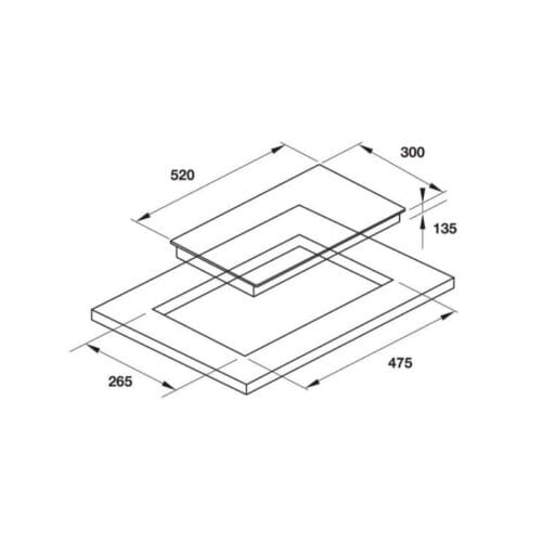 Bếp gas Domino Hafele HC-G301B 533.02.853 7 Kích thước Bếp gas Domino Hafele HC-G301B 533.02.853