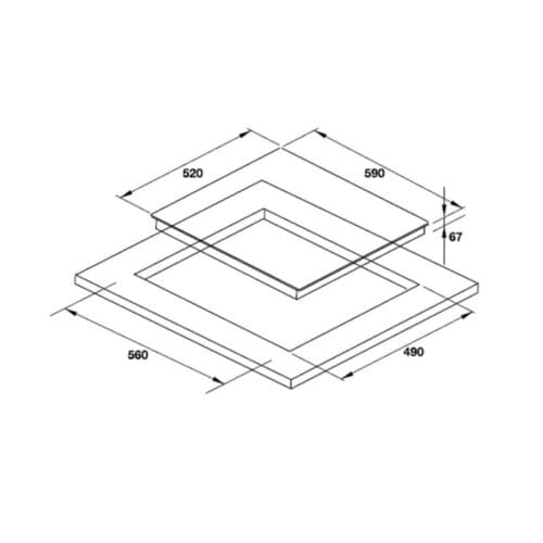 kích thước của Bếp từ Hafele HC-I603B 536.01.601