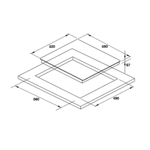 kích thước của Bếp từ Hafele HC-I604A 536.01.731