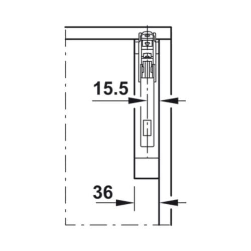 Thiết kế của Bộ tay nâng FREE FLAP 1.7 Hafele 493.05.830 nắp xám