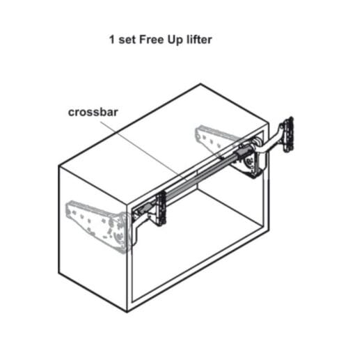 Bộ tay nâng FREE UP Hafele 493.05.793 nắp trắng 5 Thiết kế của Bộ tay nâng FREE UP Hafele 493.05.793 nắp trắng