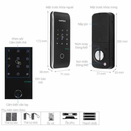 Cấu tạo Khóa điện tử Hafele ER5100 912.20.200