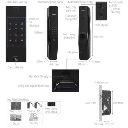 Cấu tạo Khóa điện tử Hafele PP9000 912.05.691