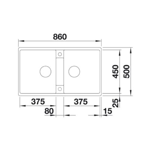 kích thước của Chậu đá Hafele Blancozia 9 567.68.649