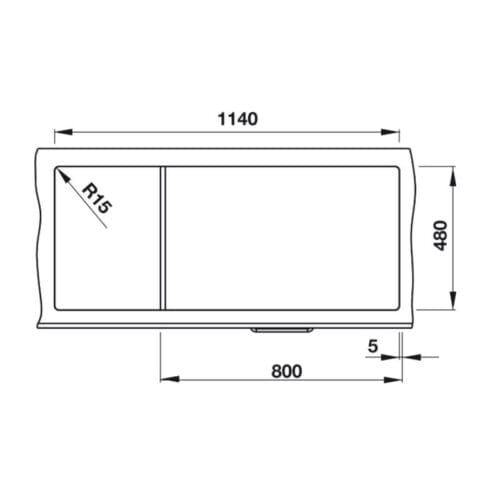kích thước của Chậu đá Hafele Blancozia màu xám 8S 565.76.959