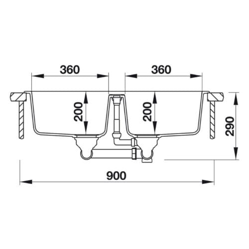 Chậu rửa bát Hafele Galba HS-GD8650 570.36.400 8 kích thước của Chậu đá Hafele Galba HS-GD8650 570.36.400