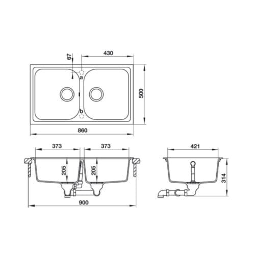 Chậu rửa bát Hafele Jilius HS-GD8650 570.35.480 5 thông số kỹ thuật của Chậu đá Hafele Jilius HS-GD8650 570.35.480