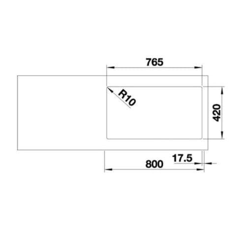 Chậu rửa chén bát Hafele Blanco - Quatrus R15 435/285-IU 570.27.170 4 kích thước của Chậu rửa chén bát Hafele Blanco - Quatrus R15 435/285-IU 570.27.170