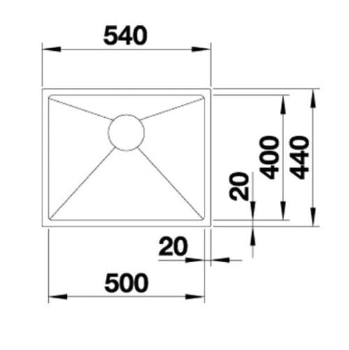 thông số kỹ thuật của Chậu rửa chén bát Hafele Blanco - Quatrus R15 500-IU 570.27.150