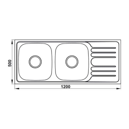 thông số kỹ thuật của Chậu rửa chén bát Hafele Claudius HS-SD12050 567.20.513