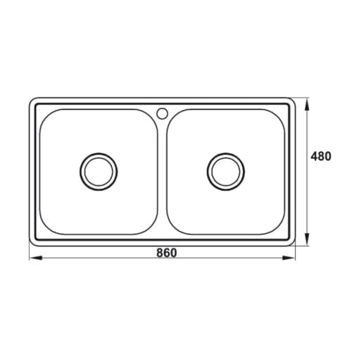 kích thước của Chậu rửa chén bát Hafele Claudius HS-SD8648 567.20.493