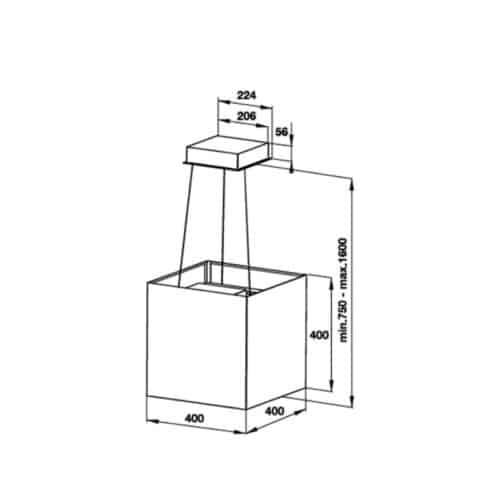 Kích thước Máy hút khử mùi đảo Hafele HH MI40A 538.84.704