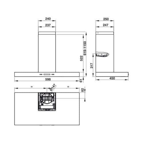 Kích thước Hafele-hh-wi60b-539-81-173