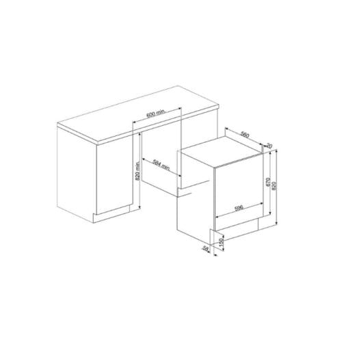 Kích thước Mát giặt kết hợp sấy cửa trước Hafele WDI14C7-2 536.94.160