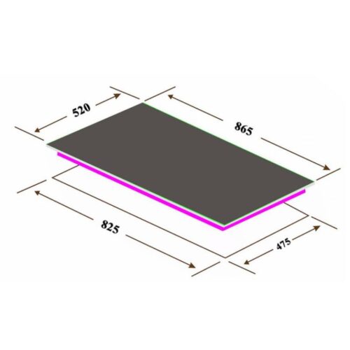 Kích thước bếp gas 3 vùng nấu Hafele HC-G863B 538.06.298