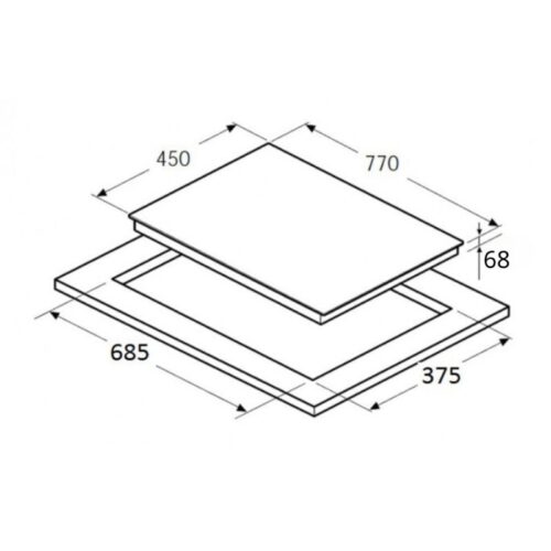 Kích thước bếp từ đôi kết hợp hồng ngoại Hafele HC-M772C 536.61.565