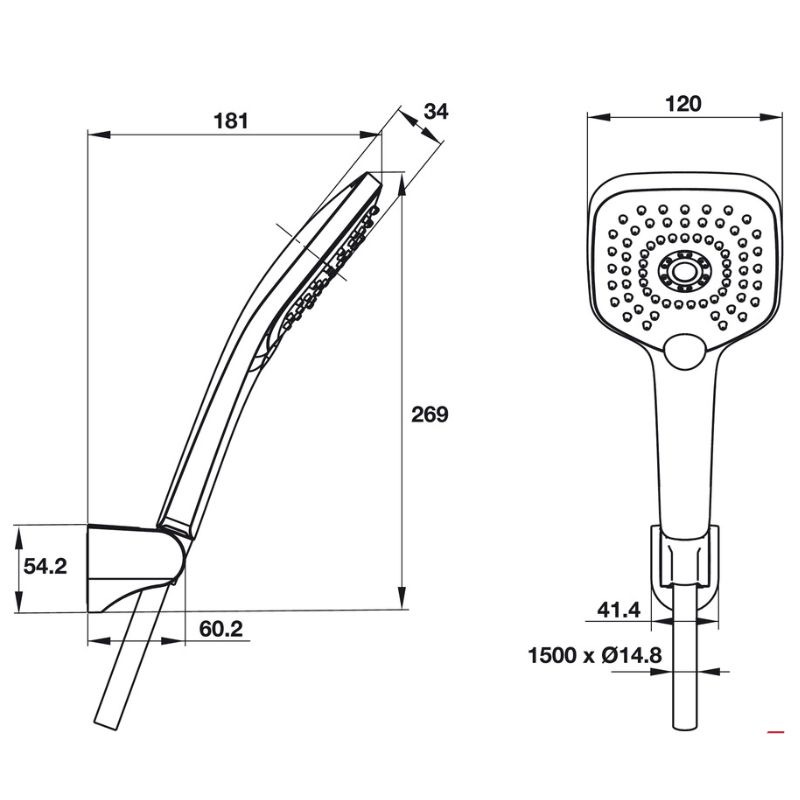 Kích thước bộ Sen Tay AirSense 120S Hafele 485.60.610 Kích thước bộ Sen Tay AirSense 120S Hafele 485.60.610