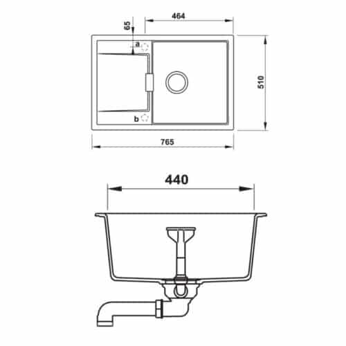 Chậu rửa bát đá Hafele HS20-GKD1S60 570.30.930 màu kem