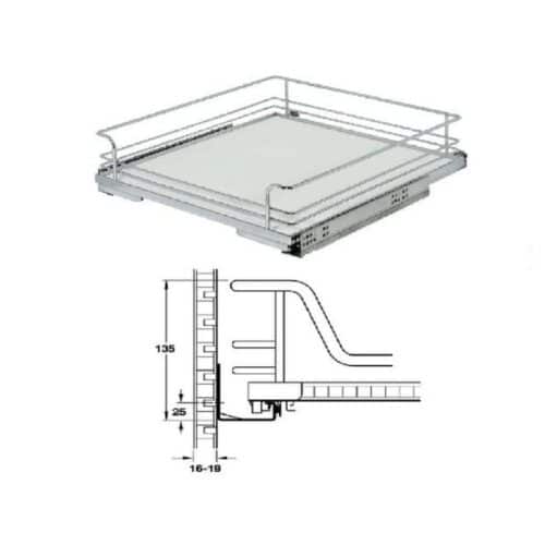 Bộ rổ kéo lọt lòng ARENA Hafele 540.25.297, tủ rộng 600mm 6 Kích thước bộ rổ kéo lọt lòng ARENA Hafele 540.25.297, tủ rộng 600mm