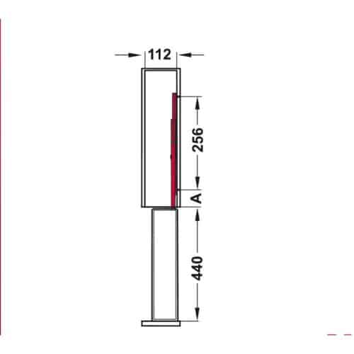 Kích thước bộ rổ kéo có thanh treo khăn cho tủ bếp dưới Hafele 545.61.063