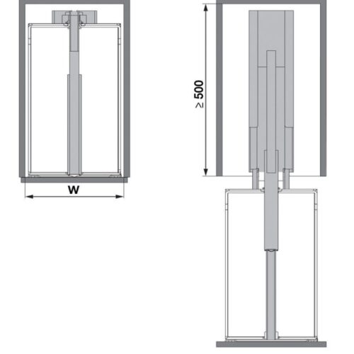 Bộ kệ tủ 4 tầng, rổ lưới DISPENSA 90 ARENA 400mm Hafele 546.54.613 6 Kích thước bộ kệ tủ 4 tầng, rổ lưới DISPENSA 90 ARENA 400mm Hafele 546.54.613