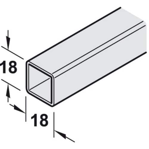 Kích thước thanh Bar treo cho tủ nhôm 4x8x600x18mm Hafele 793.05.301