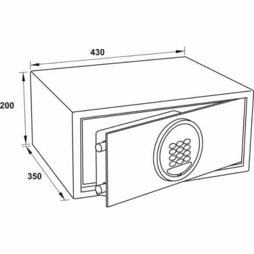 Két sắt mở trước Hafele SB-600 836.29.500 3 Kích thước Két sắt mở trước Hafele SB-600 836.29.500