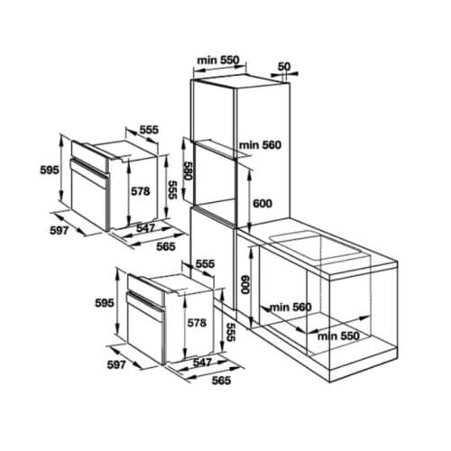 Lò nướng Hafele HO-KT60A 535.00.280 9 Kích thước của lò nướng Hafele 535.00.280