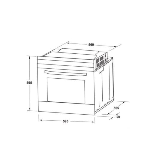 Kính thước lò nướng Hafele HO-2K65A 538.61.431