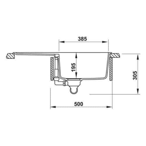 Chậu rửa bát đá Hafele HS20-GKD1S60 570.30.130 6 Chậu rửa bát đá Hafele HS20-GKD1S60 570.30.130