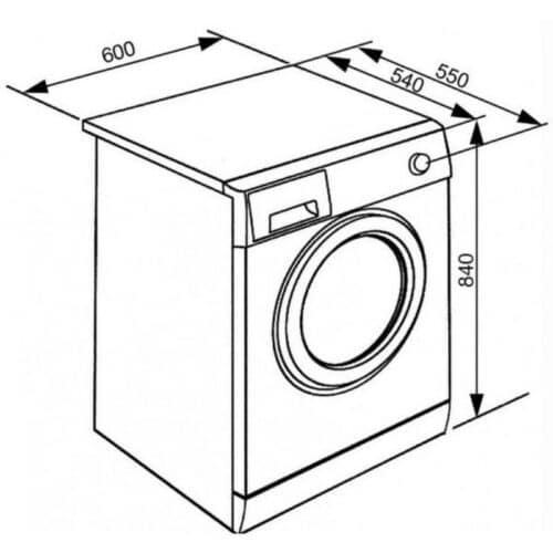 Kích thước máy giặt độc lập Hafele WHT814EIN 536.94.157