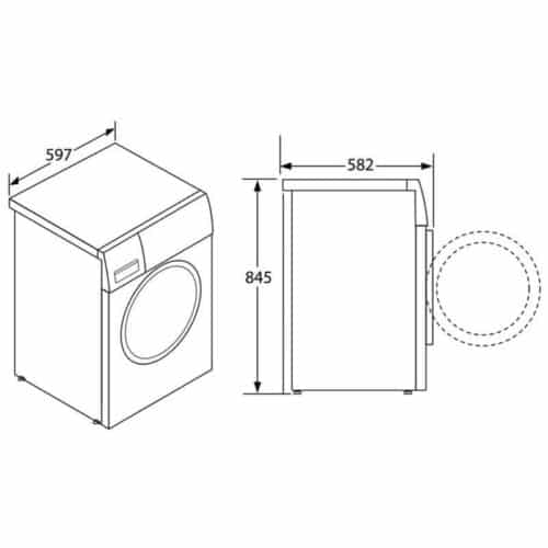 Kích thước máy giặt sấy kết hợp, 9kg/ 6kg Hafele HWD-F60A 533.93.100