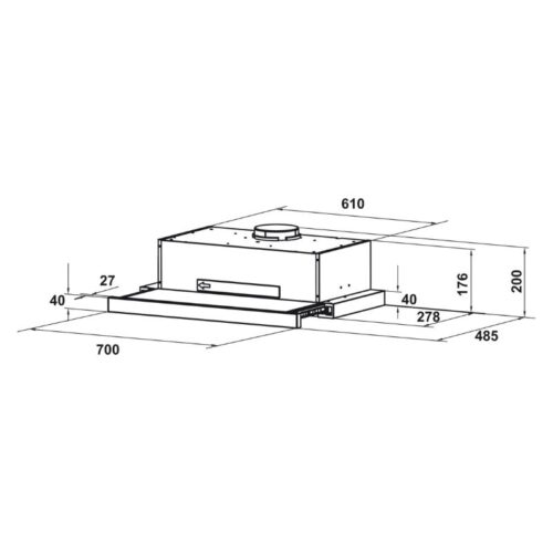 Kích thước máy hút mùi Hafele HH-TT70A 533.86.817