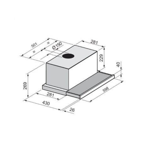 Kích thước máy hút mùi Hafele HH TI90A 539.82.193