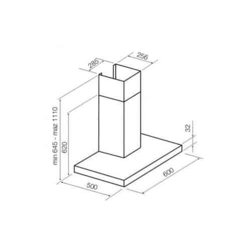 Máy hút mùi Hafele HH-WIT60A 539.82.392 6 Kích thước Máy hút mùi Hafele 539.82.392