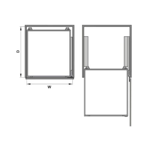 Kích thước Rổ kéo lọt lòng 600 mm Hafele 540.26.667