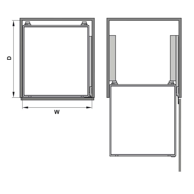 Kích thước rổ kéo lột lòng 500mm Hafele 540.26.665 Kích thước rổ kéo lột lòng 500mm Hafele 540.26.665