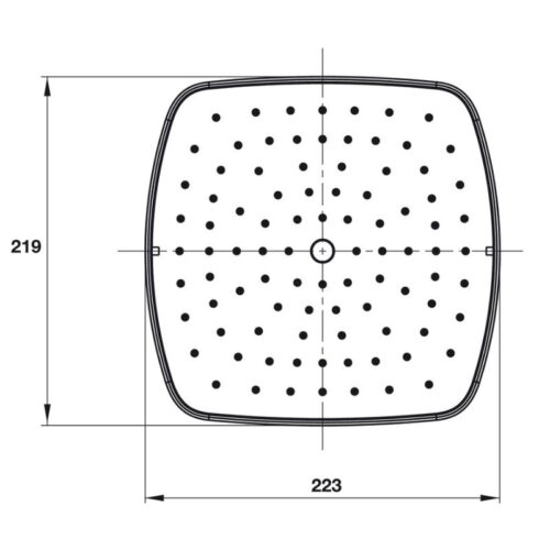 Kích thước sen đầu gắn trần Airsense 219S hafele 485.60.615